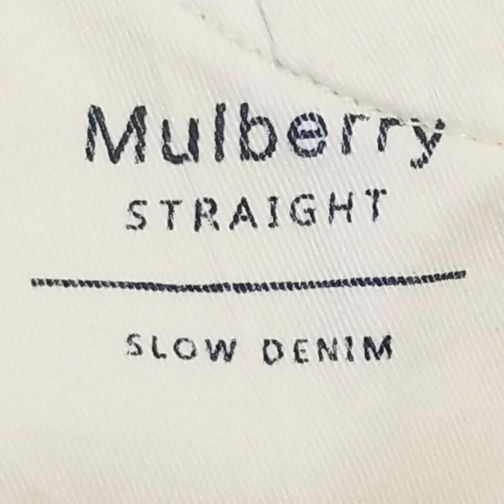 Oliver Logan Mulberry Straight Jeans Women's Size 29 Ivory Button Fly (29x26.5)